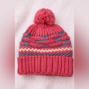 Coral Knit Pom Pom Beanie